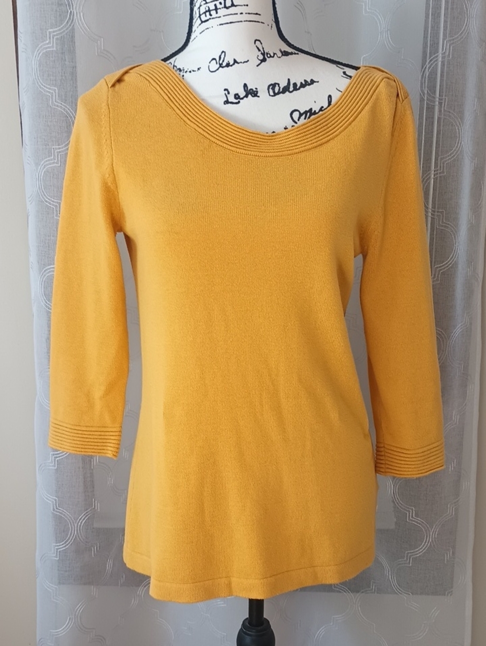 Banana Republic Mustard Yellow Scoop Neck Sweater